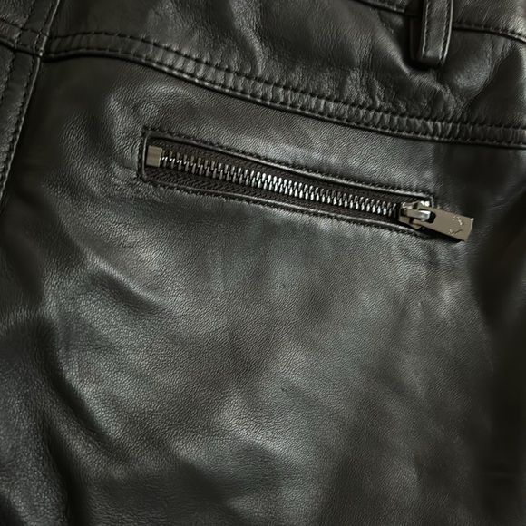 Black Leather Cargo Pants - Picture 4 of 6